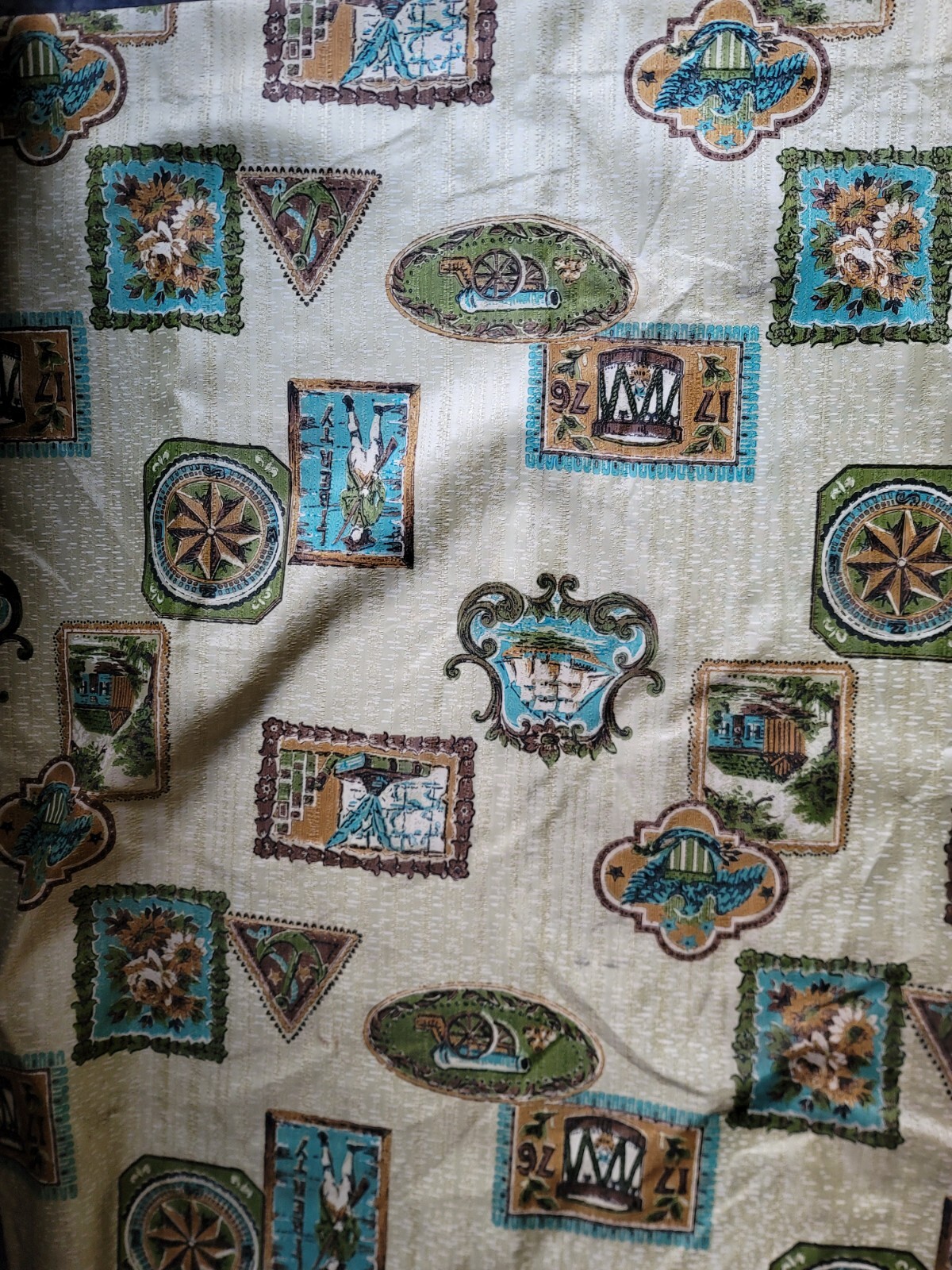 3 Curtain Panels United States Americana 1776 Theme 84″ Length