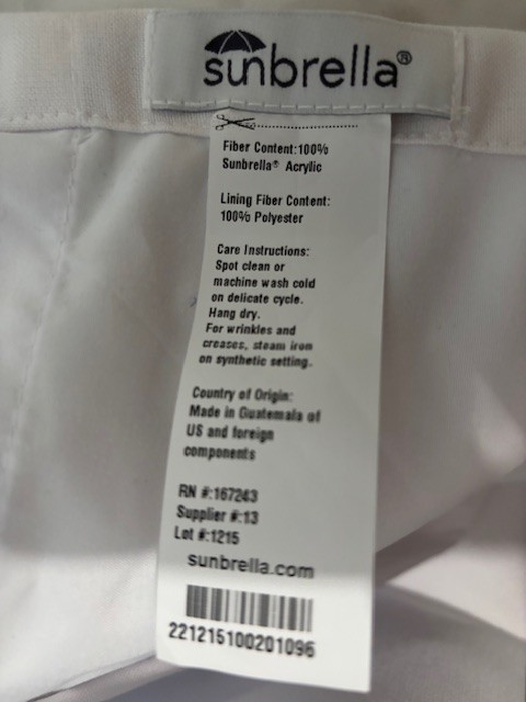 BRAND NEW SUNBRELLA LIGHT FILTERING WHITE DRAPES 50 X 96 (5 SETS)