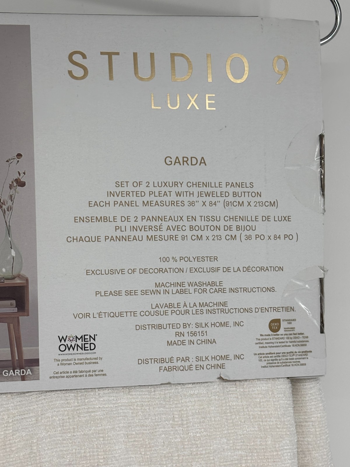 New Studio 9 Luxe 2-Pack Curtain Panels 36″ x 84″ Cream Garda Luxury Chenille