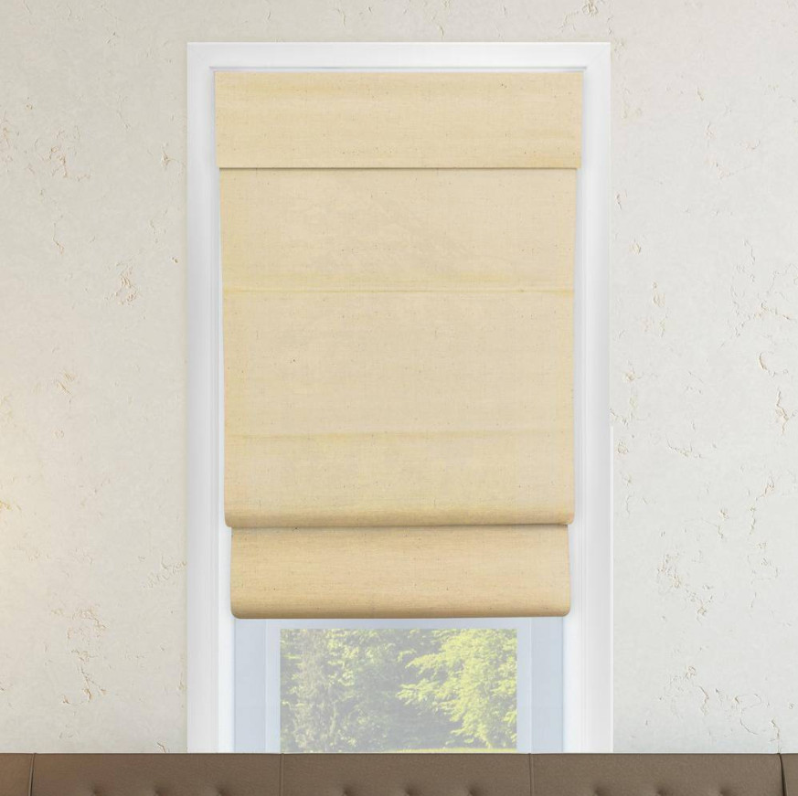 Chicology Abaca Cream Cordless Light Filtering UV Protection Roman Shade 23″x64″