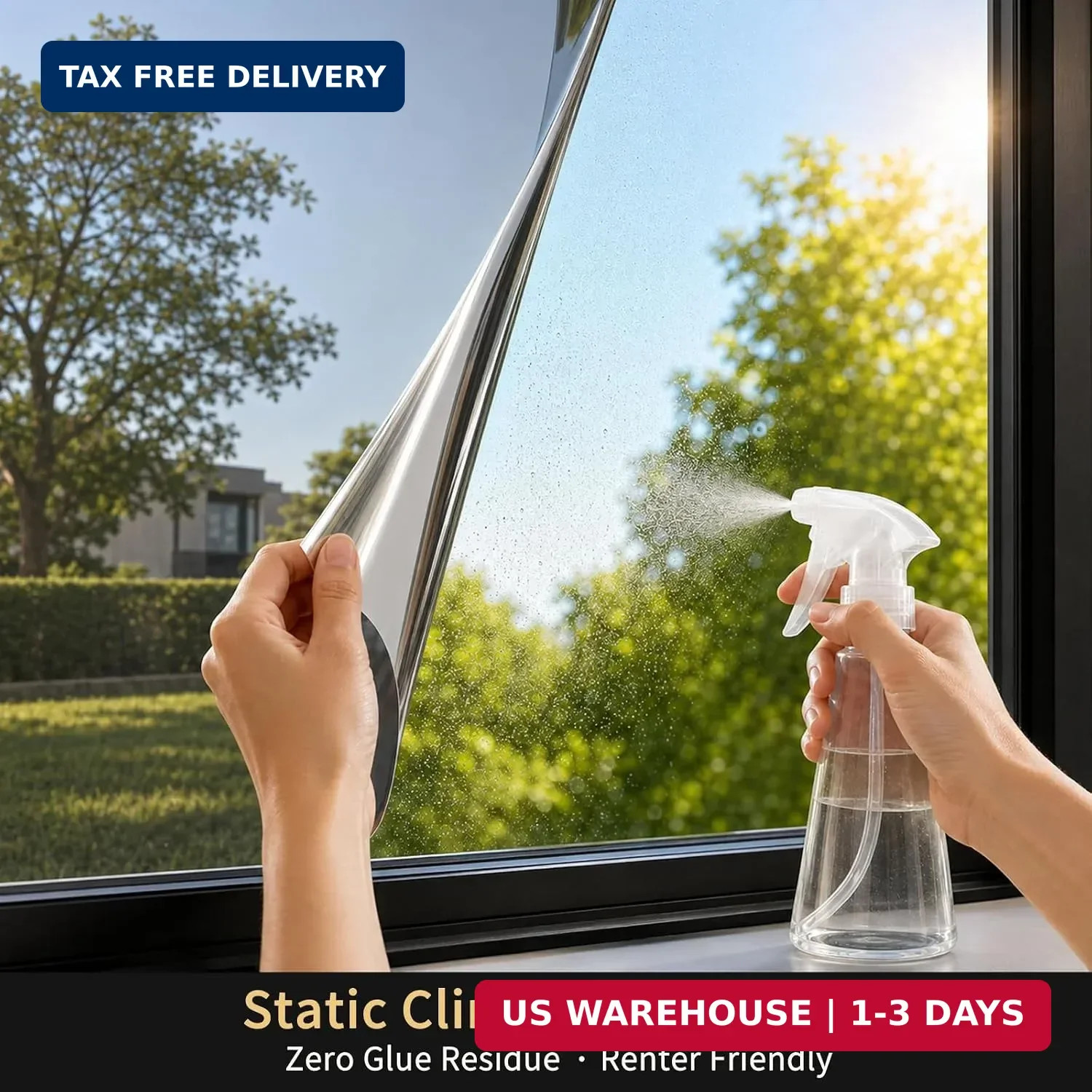FILMGOO One Way Window Privacy Film Heat Control Mirror Tint 29.5Inx6.5Ft | Enjo