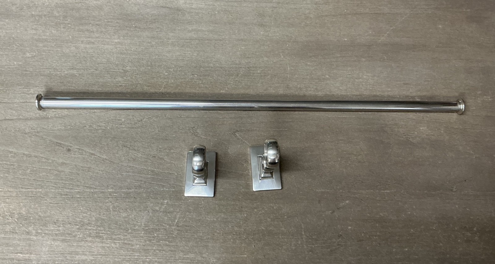 Restoration Hardware Silver Rectangle Estate Double Rod Conversion Kit Medium