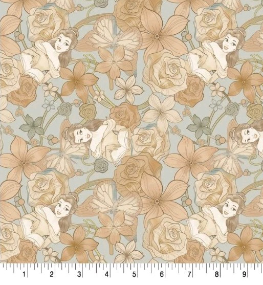 LINED WINDOW VALANCE CURTAIN 42 X 15 DISNEY PRINCESS BELLE FLORAL
