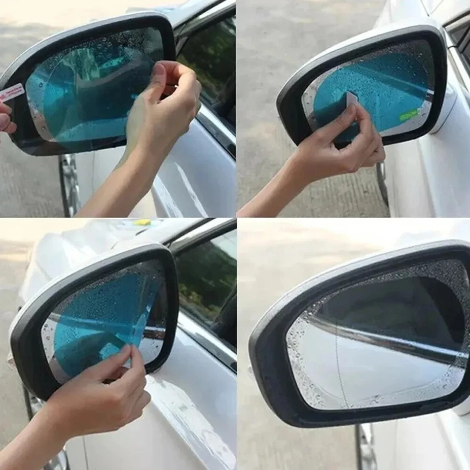 2pcs Car Mirror Anti Fog Film Rainproof Anti Glare Protector