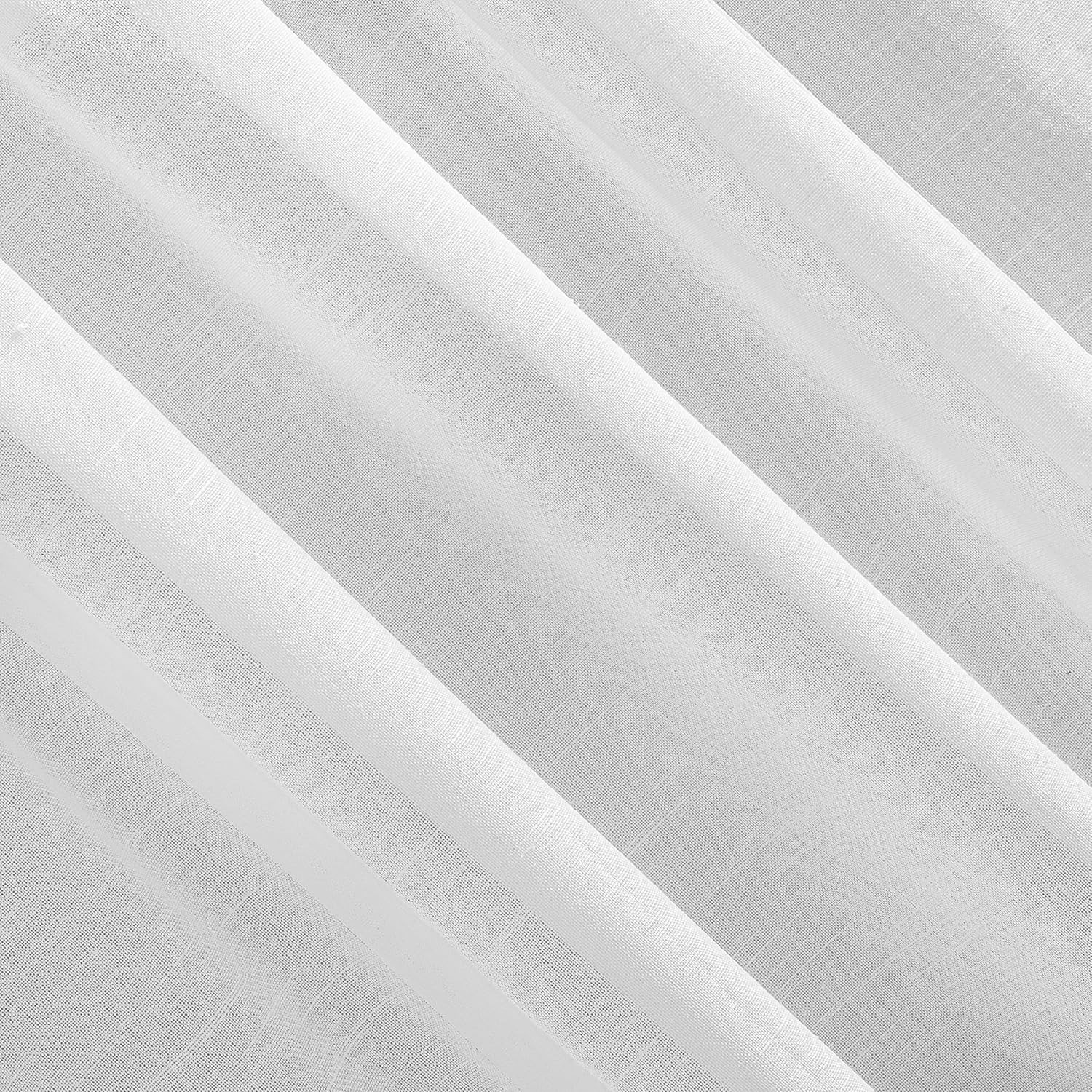 Slub Textured Linen Blend Window Tie-Up Balloon Shade, 40″ X 63″, White