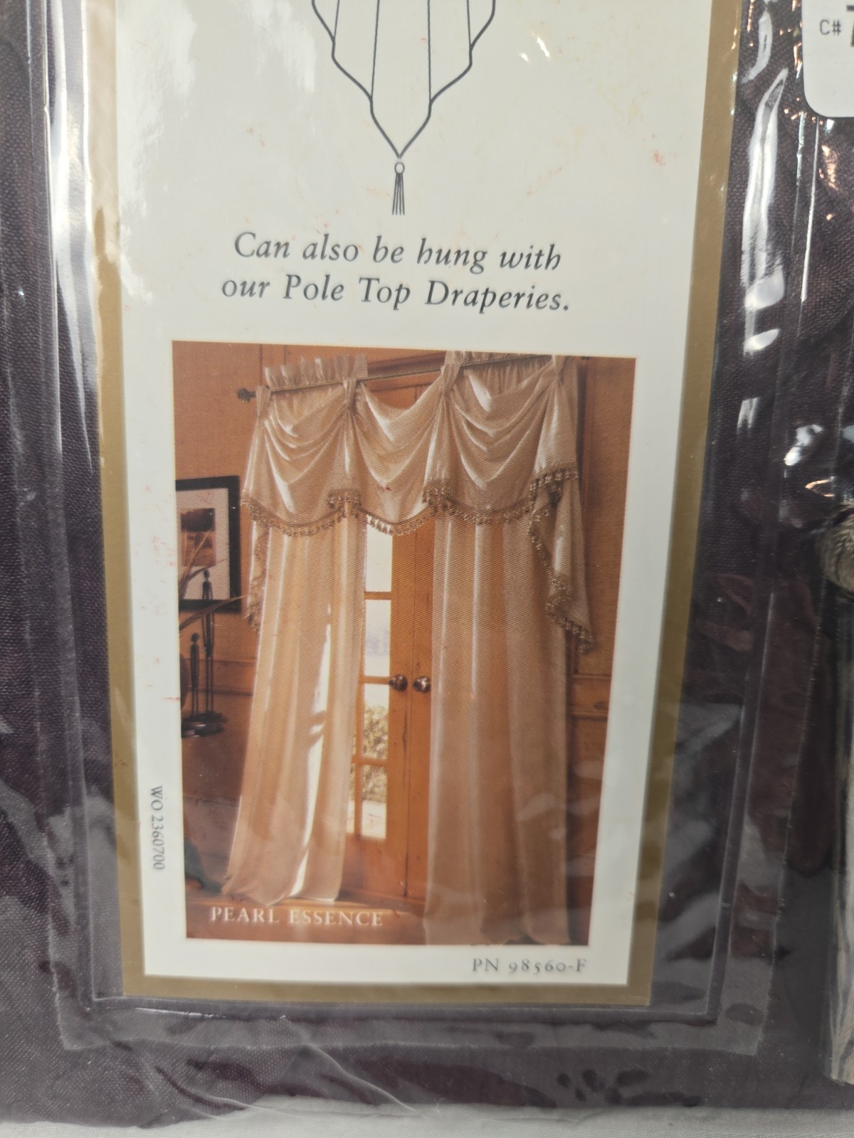 VTG new Croscill Classics Ascot Valance 40″ x 25″ Pearl Essence Amethyst 9230