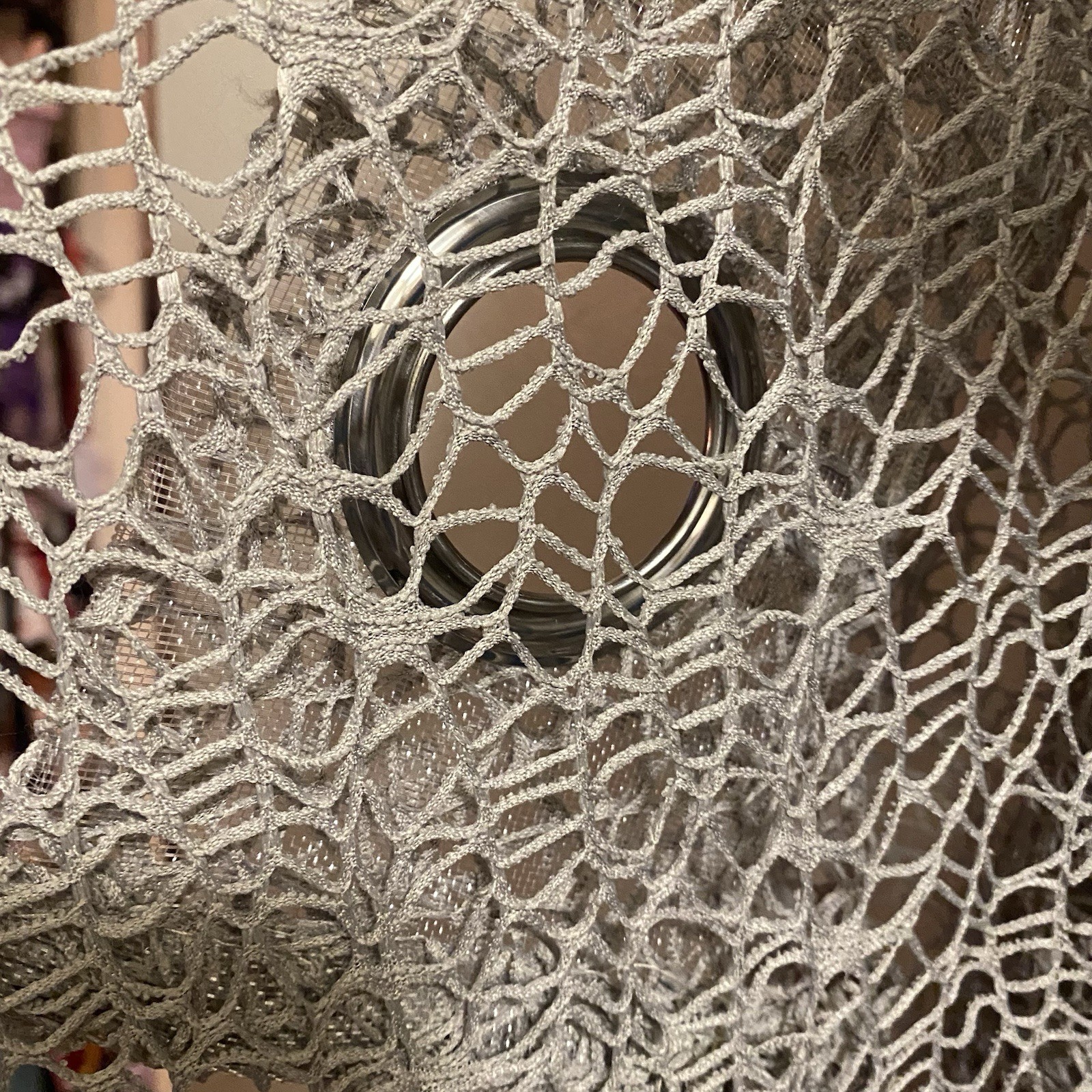 Set Lot Of 2 Gray Open Net Window Curtains By Acus Textiles 56”W x 96”L 56×96