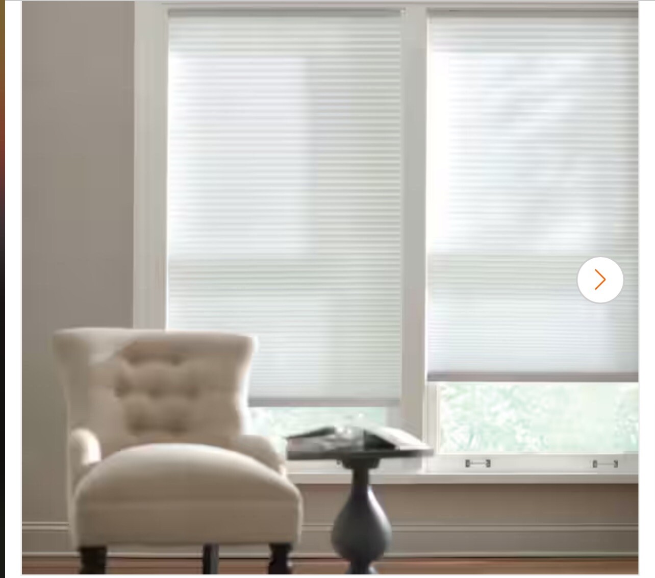 Home Decorators Snow Drift Cordless Light Filtering Cellular Shade 21.375 X 72”