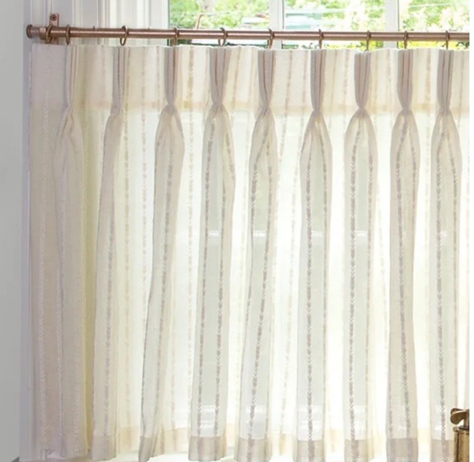 Pepper Home Madeline Flour Cafe Curtains Ring Top Custom 25w”x28l” NEW!
