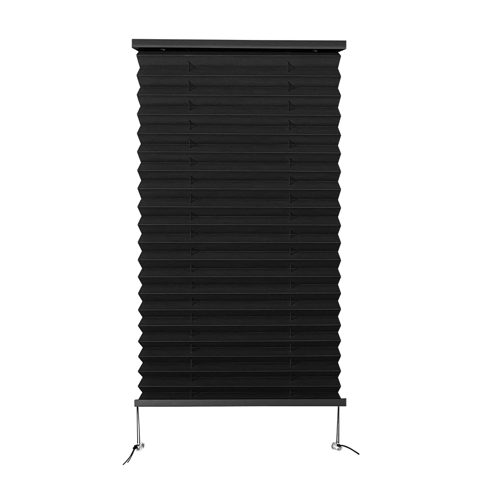 Dulepax RV Blinds – Pleated Shades, 14″ W x 24″ L Black RV Window Shades for …
