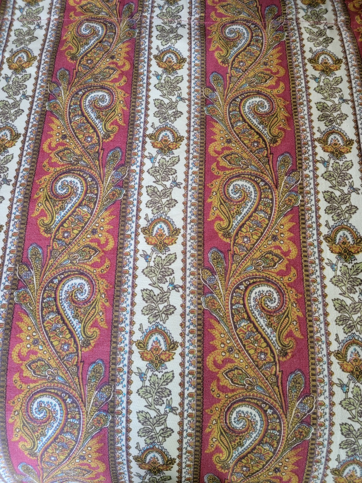 Vintage 1970s Custom Lined Paisley Drapery Panel Extra Wide 139″ x 108″