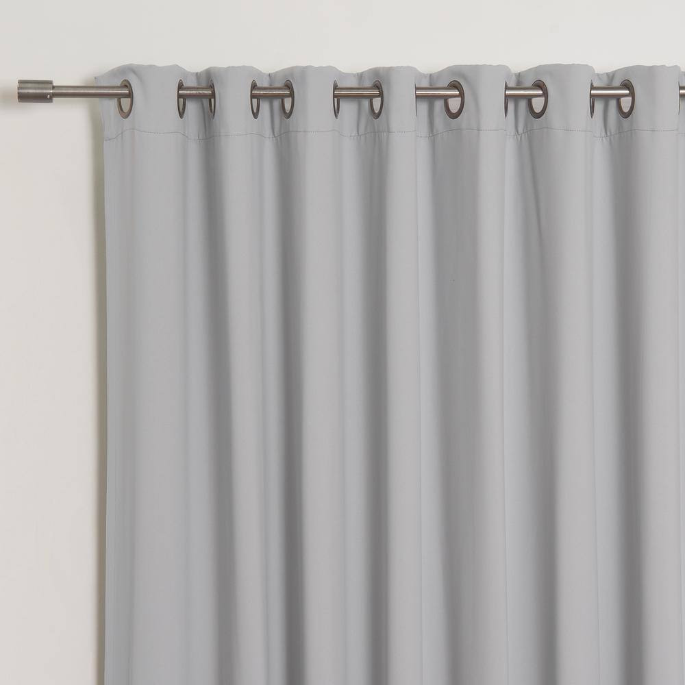 Light Grey Polyester Solid 100 In. W X 84 In. L Grommet Blackout Curtain