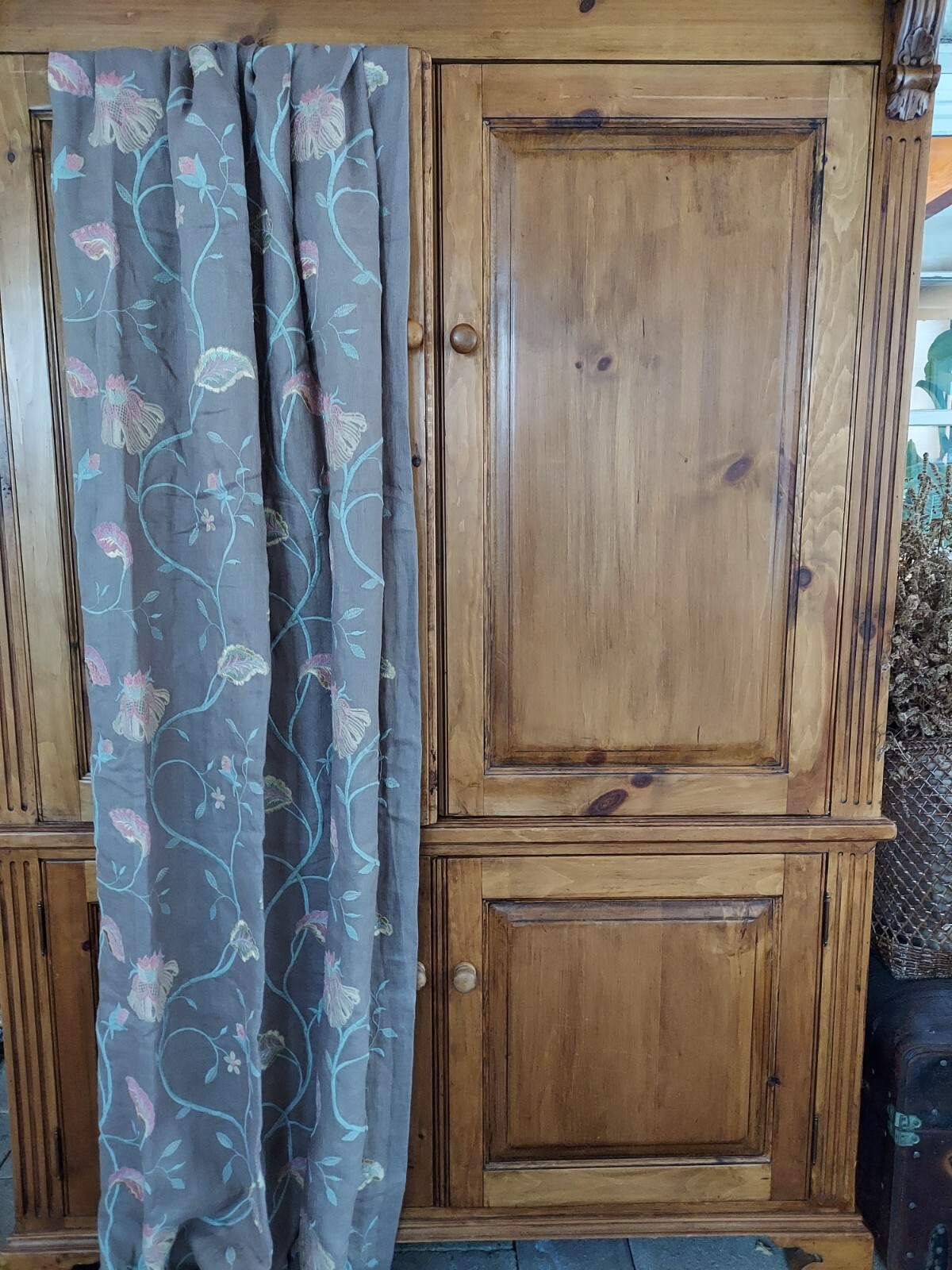 Window Drapery 100% Linen Embroidered 48″×108″ 4 pieces set