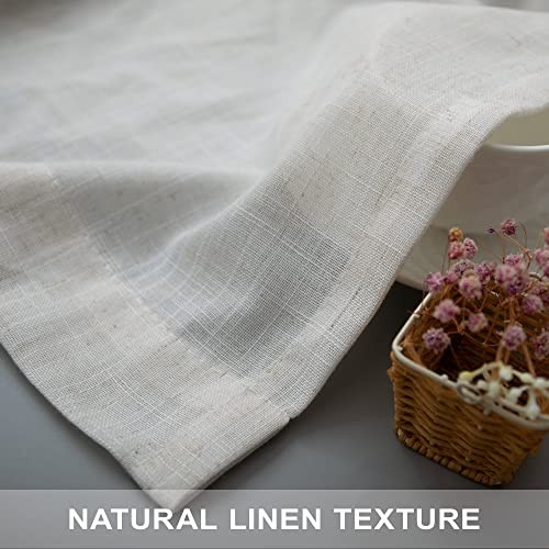 Linen Window Valance for Kitchen 3 Inch Rod 52″W x 18″L (Pack of 1) Natural