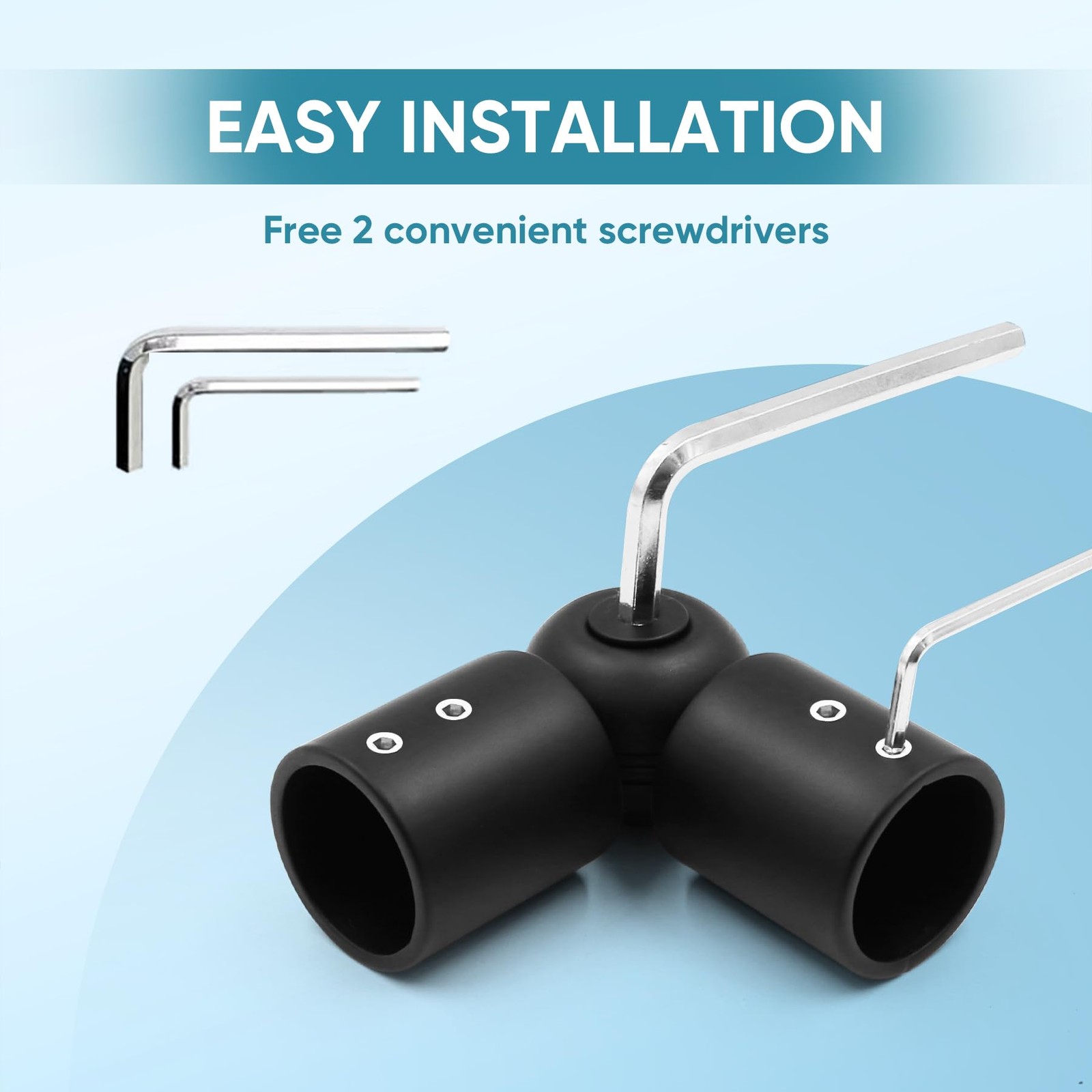 1 pcs Adjustable Window Curtain Rod Corner Connector for 1 Inch Bay Window