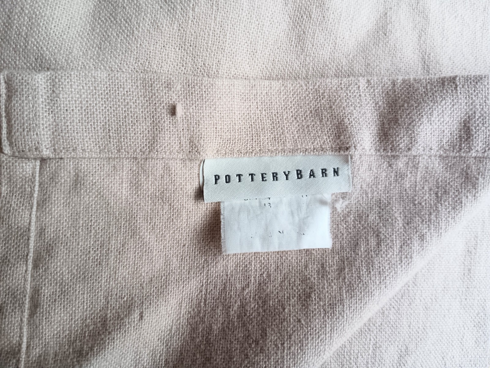 Pottery Barn Curtains Panels Pair 51×76 Linen Cotton Tan Tab Top Unlined