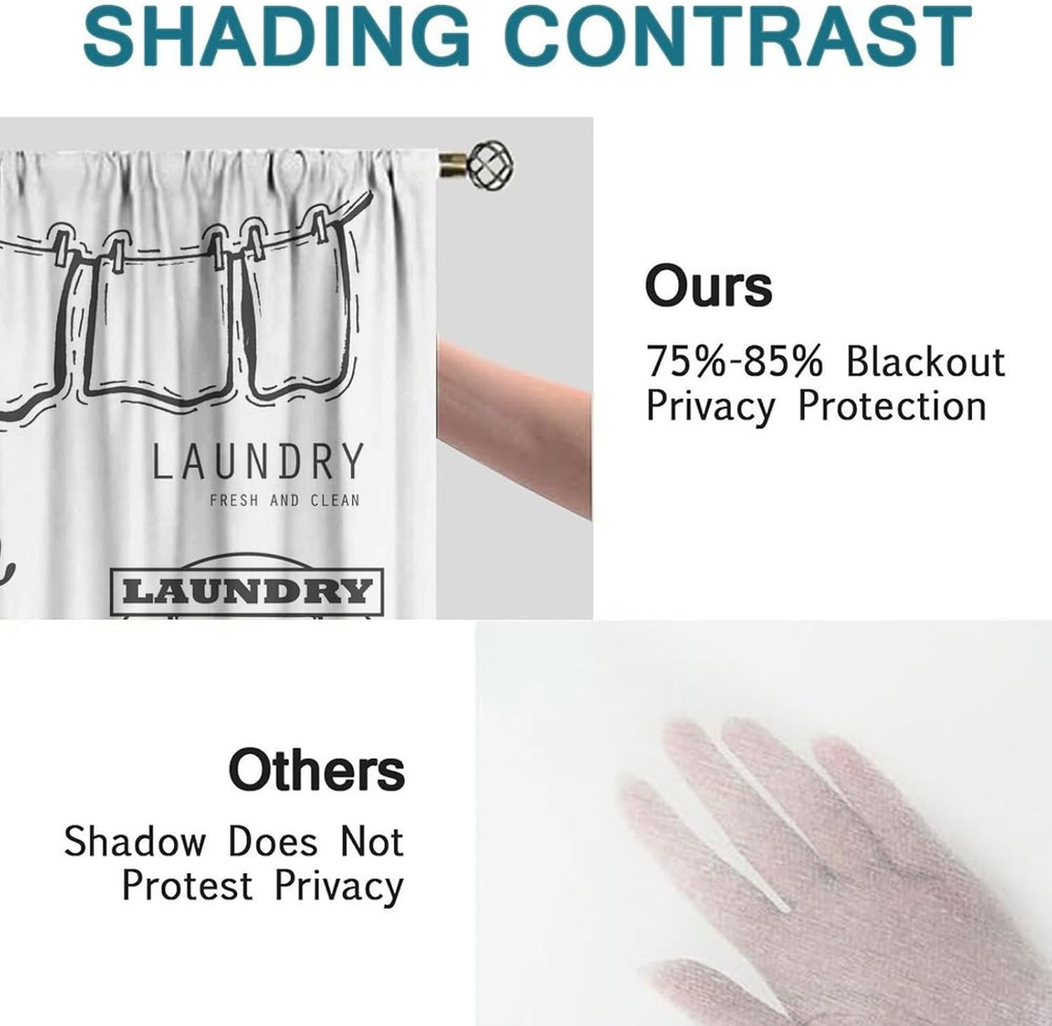 Laundry Room Window Curtains – Minimalist Printed Design for Utility Spaces & La