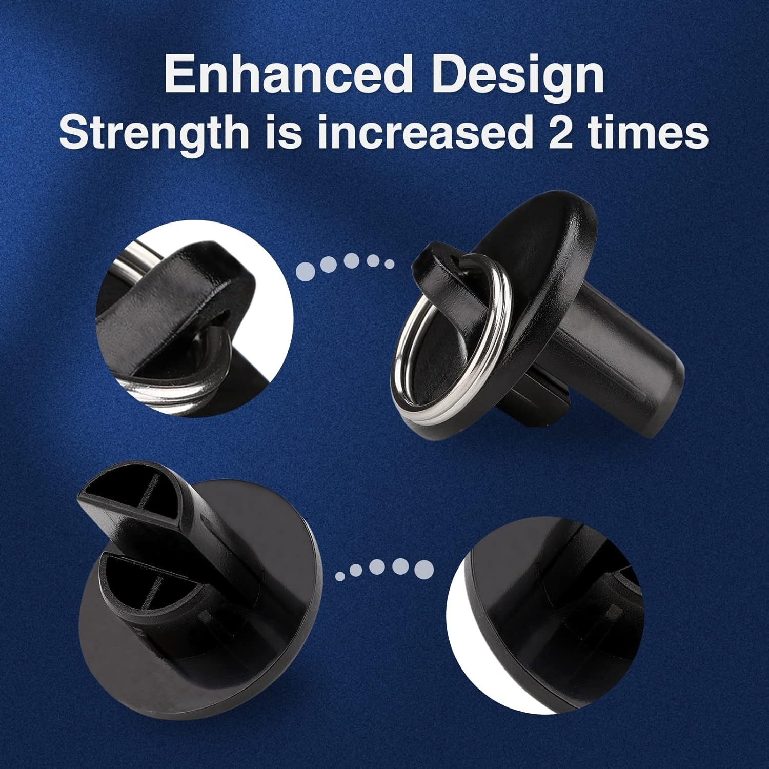 Sun Shade End Cap with Ring 4PCS for Coolaroo Roller Shades Outdoor Blinds Black