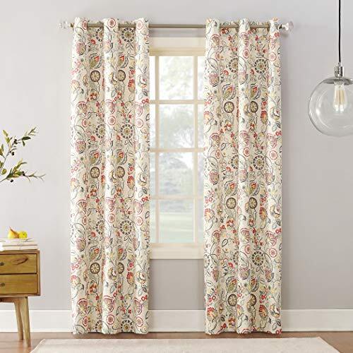 Jorah Botanical Print Thermal Insulated Energy 40″W x 63″L (Pack of 1) Linen
