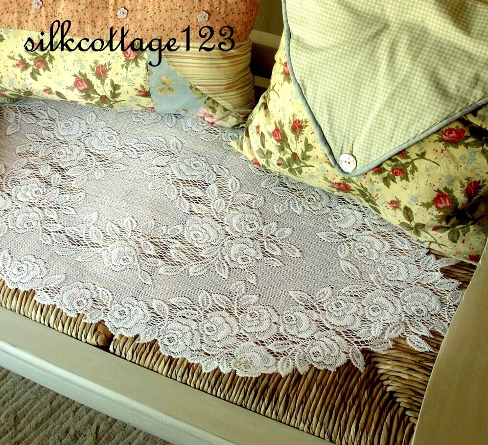 Heritage Lace Tea Rose WHITE Tier 60 x 24 NEW Made USA Free Ship!