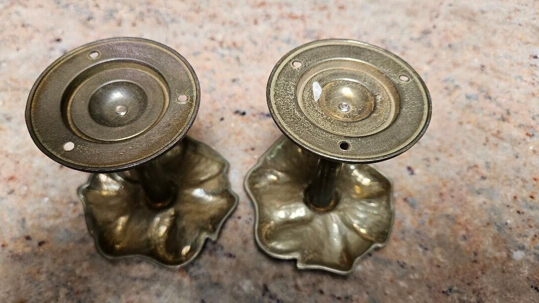 Brass Vintage flower Curtain Hold Tie Backs Heavy Art Deco Interior Designer