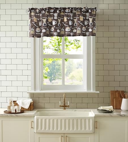 Slub Kitchen Curtains Window Tier Valance Set Farmhouse Short Café Coffee