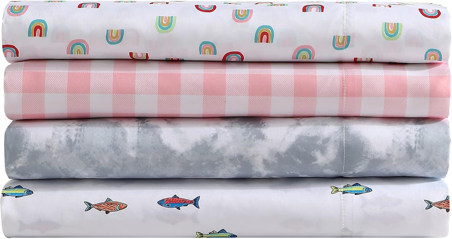 Eddie Bauer Kids – Full Size Sheets, Stain Full, Fish Lake White/Multi