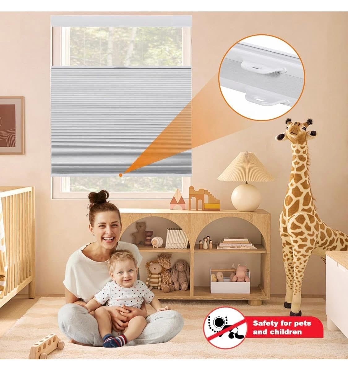 Persil No Tool/ Drill Blackout Cellular Shades Cordless Top Down Bottom Up 36×64
