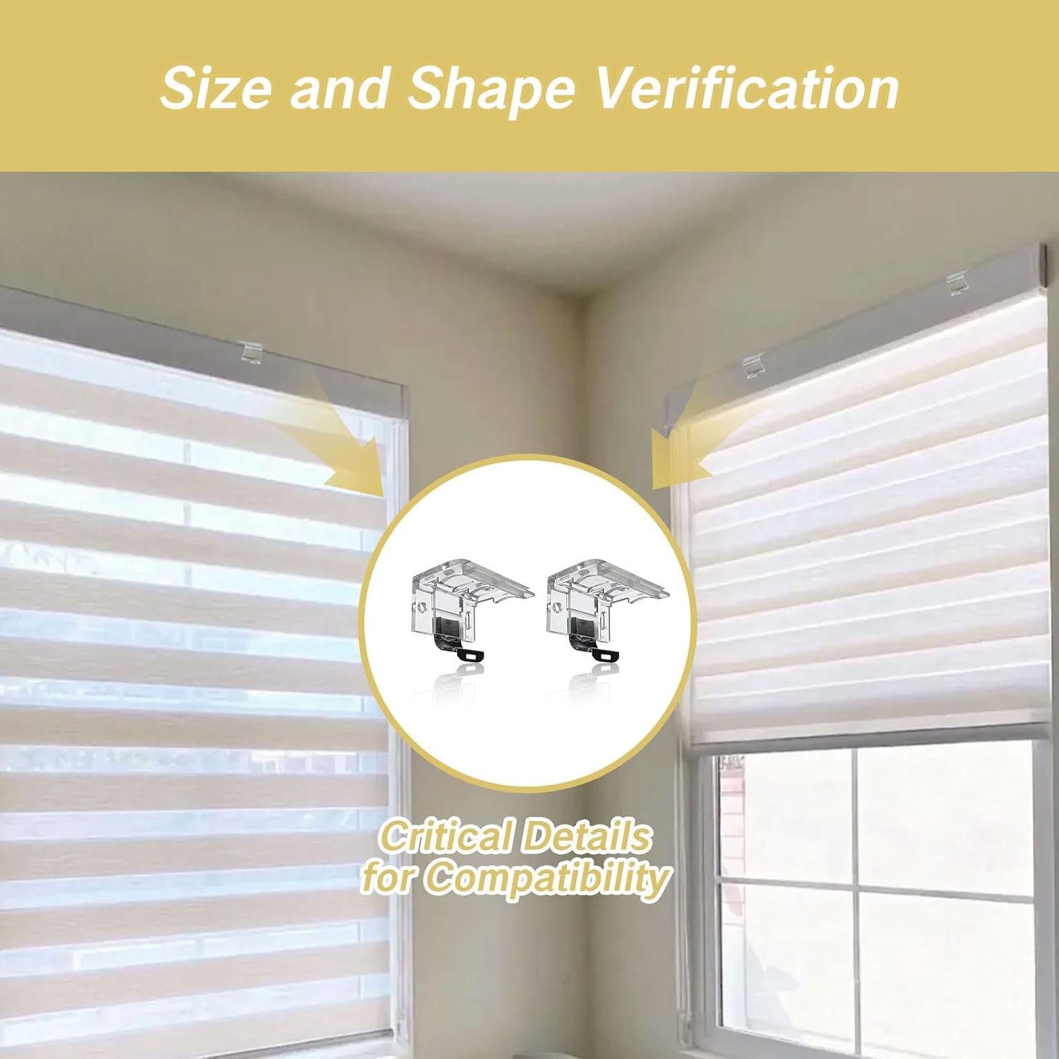2 PCS Replacement Brackets for Cordless Blinds Mounting Bracket with Metal Clip