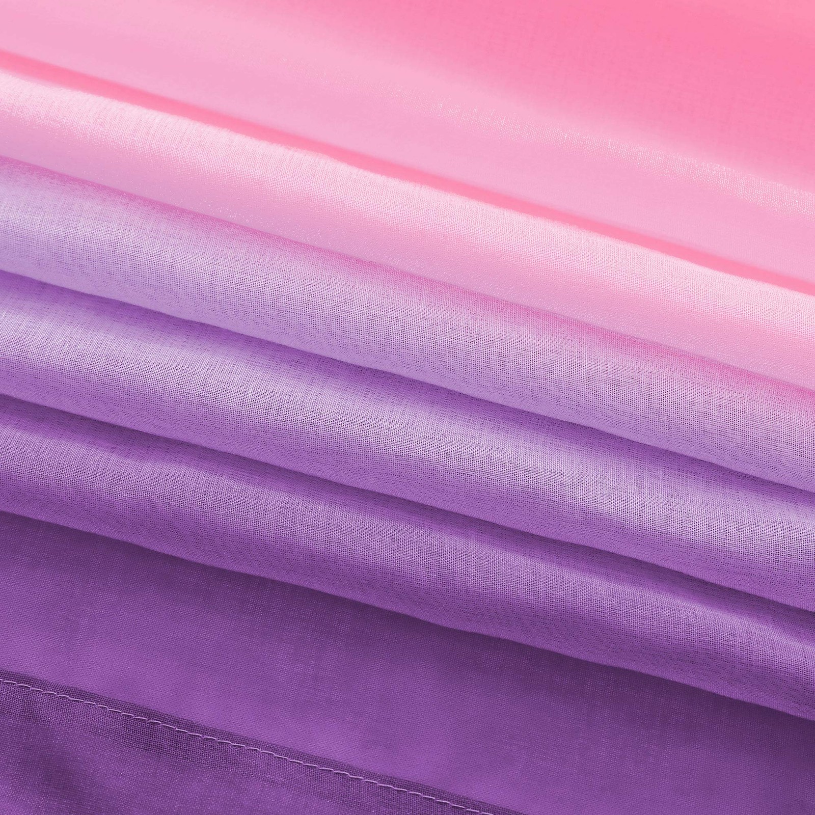 Pink and Purple Curtains for Girls Room Decor, Girly Whimsical Pastel Sheer K…