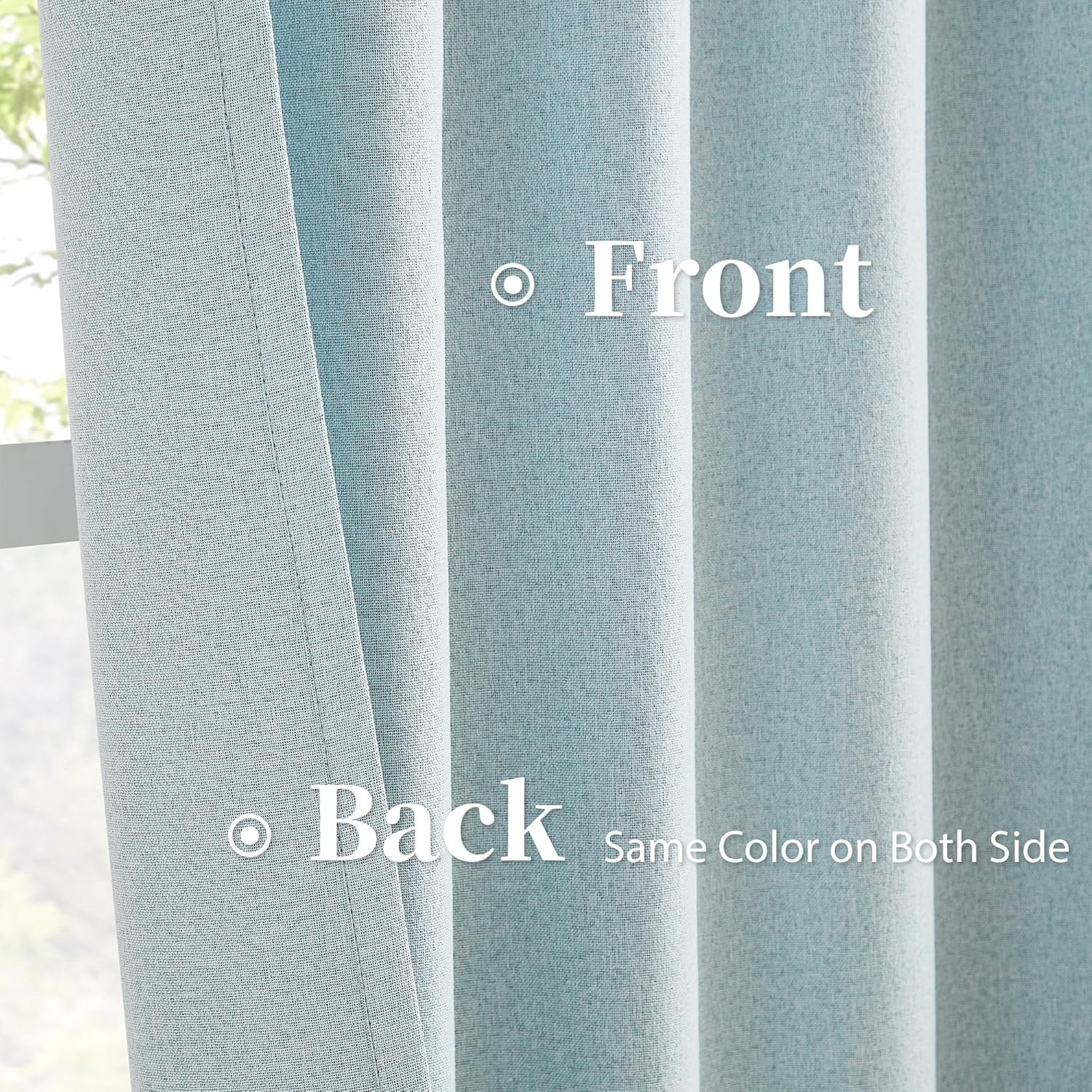 120″ Extra Long Blackout Curtains, Light Sky Blue, 2 Panels for Large Windows