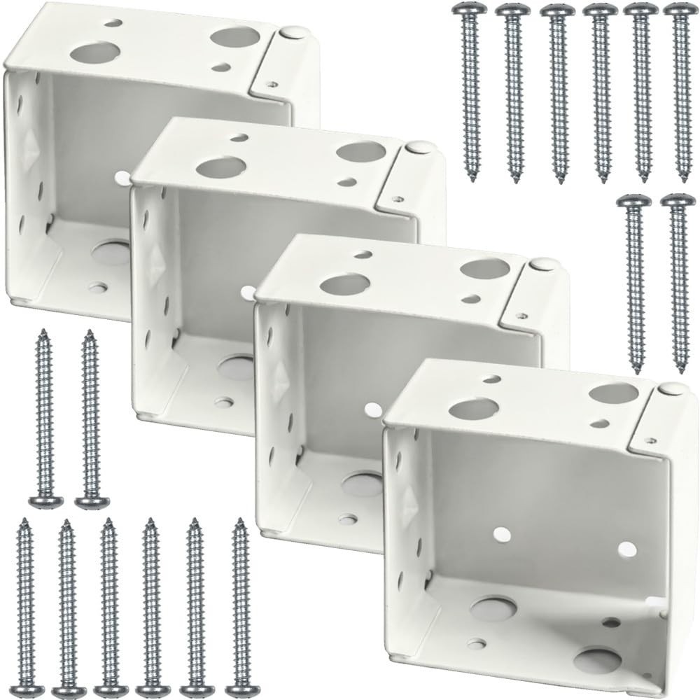 4pcs Window Blinds Brackets for 1.5″ High Profile Headrail – White Mounting Hold