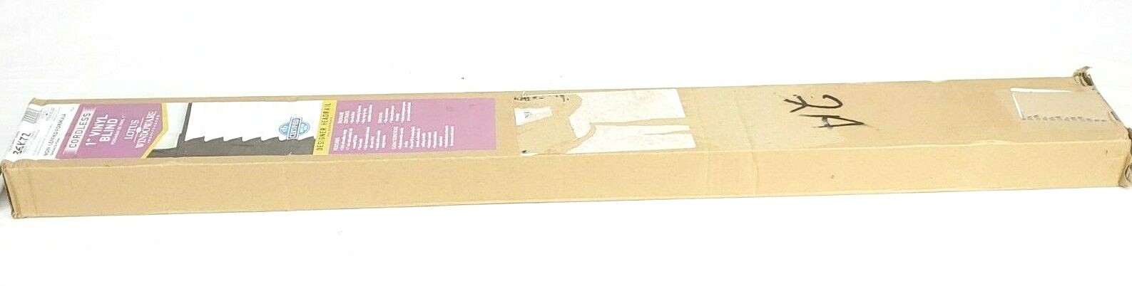 Lotus & Windoware 1″ White Cordless Blind 36×72 Brand New Open Box Free Shipping
