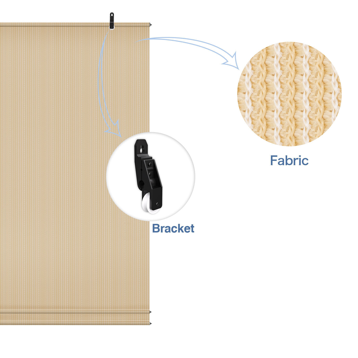 Roll Up Shade Roller Shade UV Blind Screen for Patio Outdoor Deck Gazebo Porch