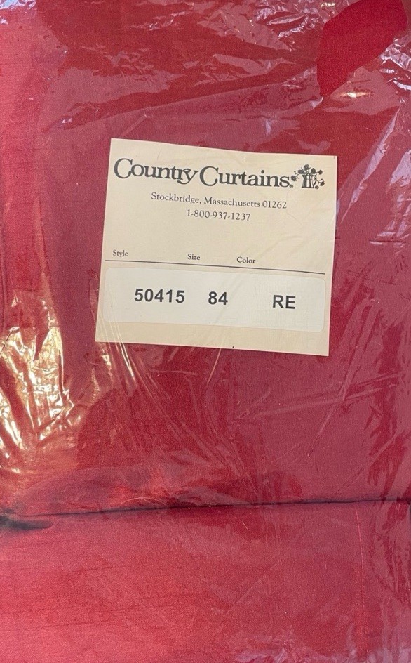 Country Curtains Panel Red Solid 84x48in Style 50415