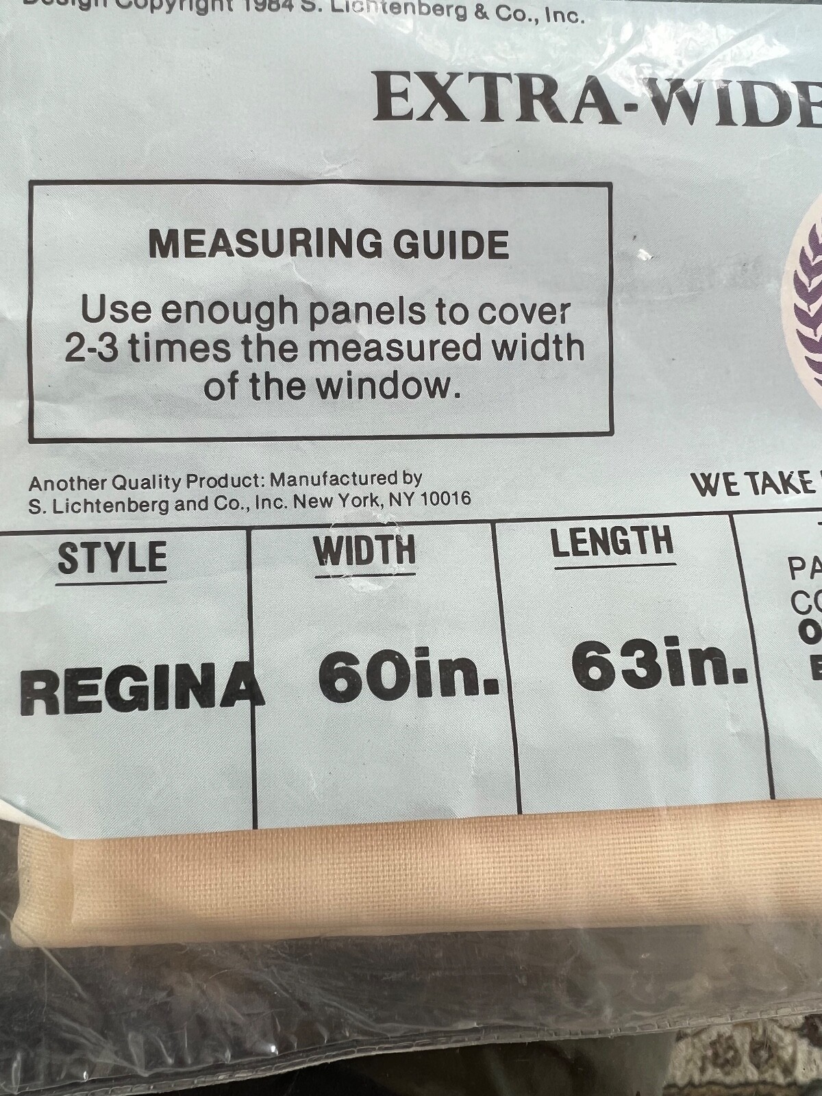 Window Pride ‘Regina” Sheer Curtain Panel “Eggshell” Rod-Pocket 60″ x 63″
