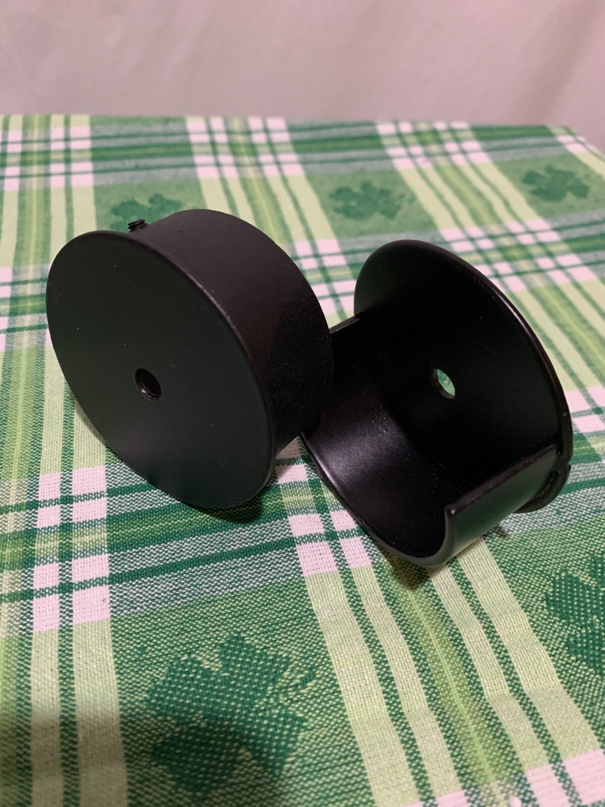 ❤️Wrought Iron Inside Mount Socket 1 Pair Mounts a 2” Pole Rod BLACK NEW