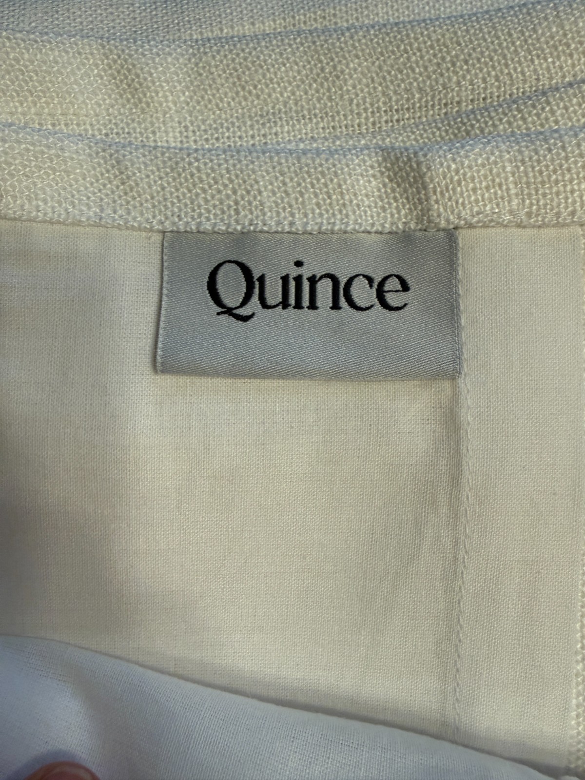 Quince Heavyweight European Linen Curtain Panel 48 x 96 White Lined Single
