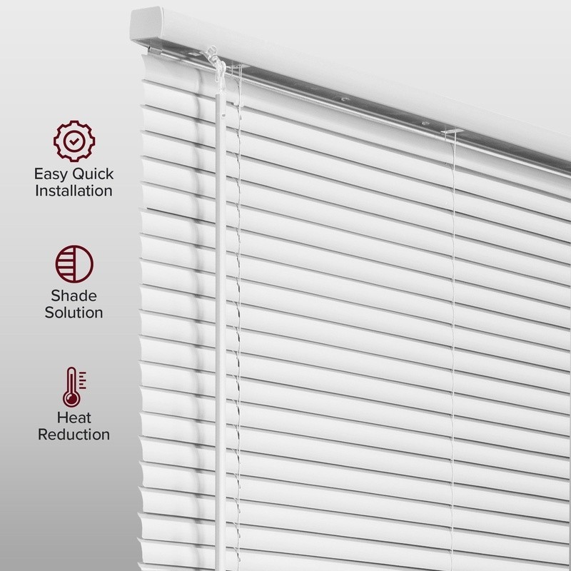 Cordless Mini Blinds Child Safe Light Control Easy Install Moisture Resistant US