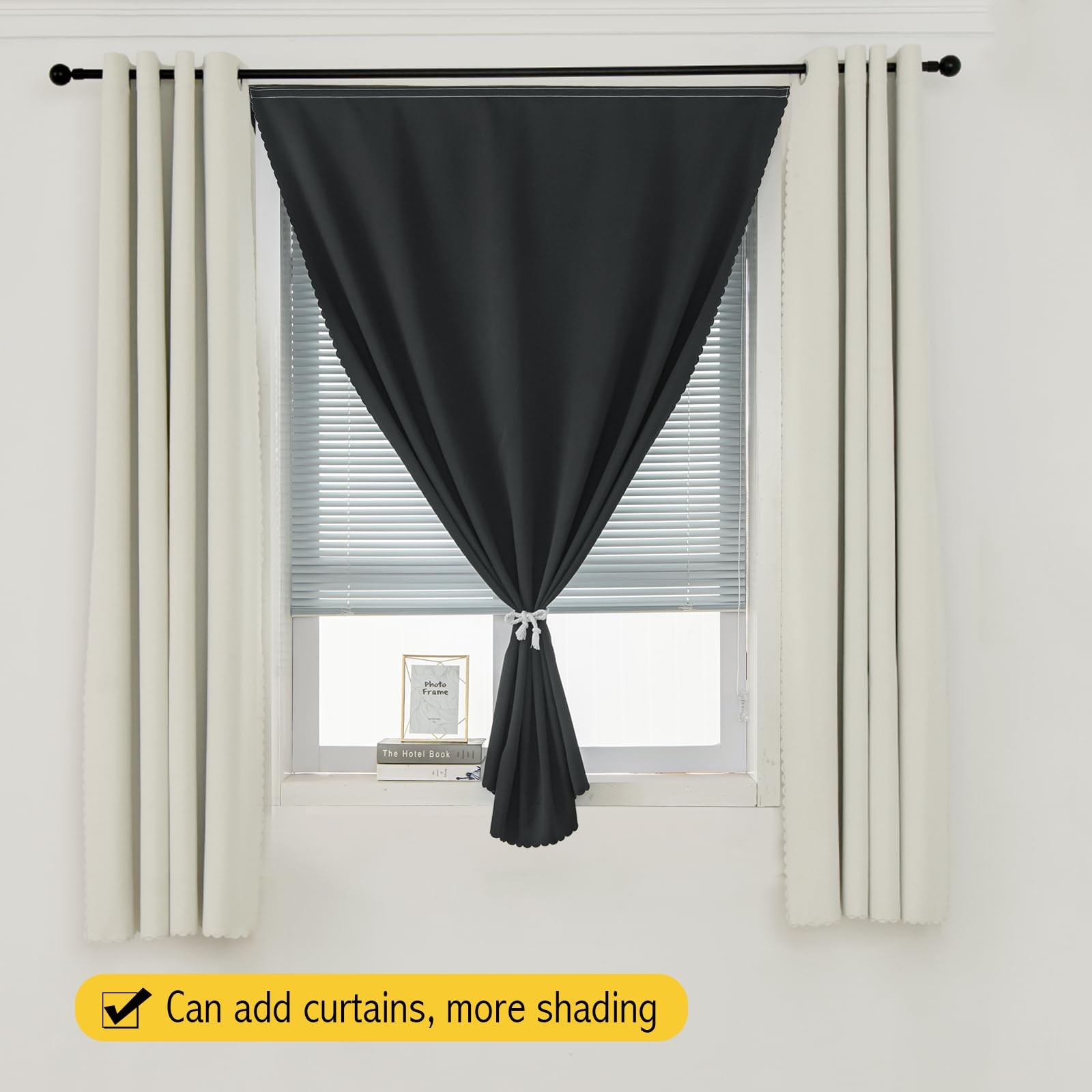 Self Adhesive Blackout Window Curtain Shade No Drill Easy Hang Black Panel