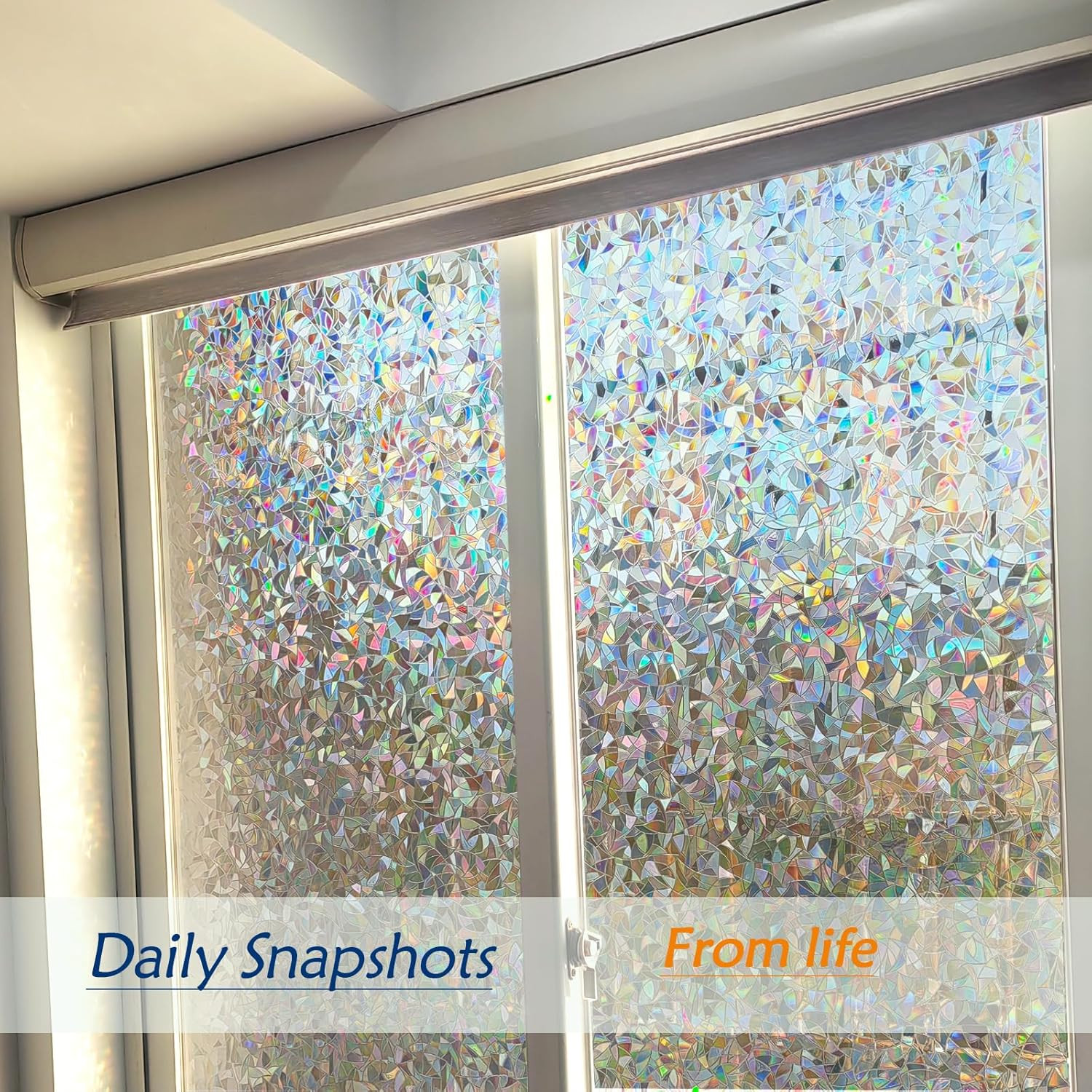 Window Privacy Film, Colored Stained Glass Style UV Blocking & Heat Insulation W