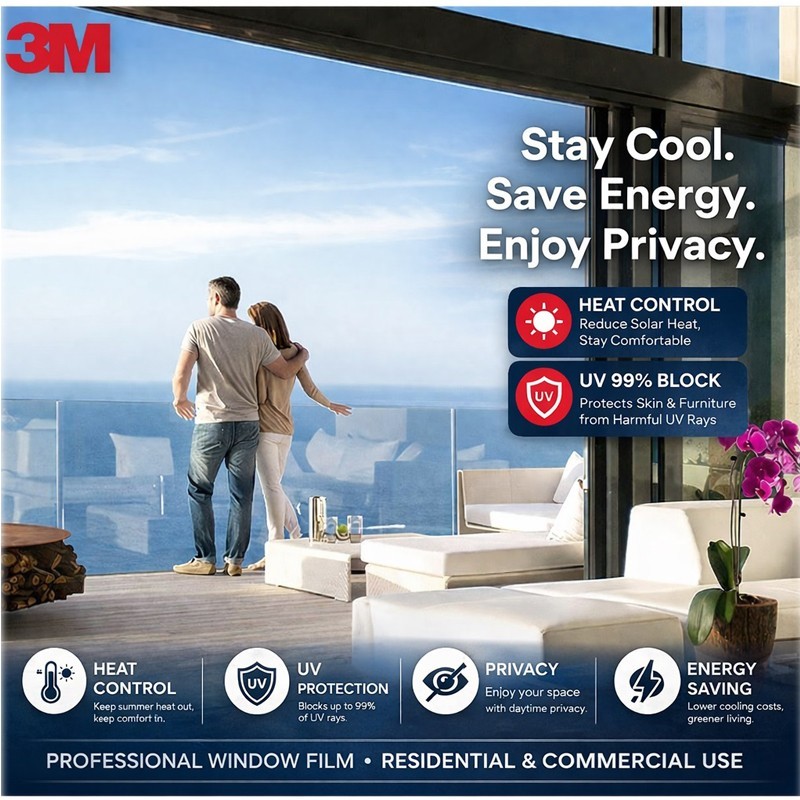 3M Window Tint Film Sun Control UV Protect Privacy PR40X Exterior 60in X 100ft