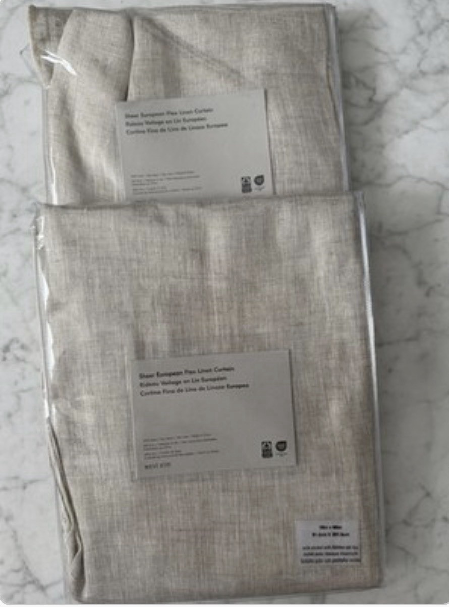 West Elm 2 Custom Size Sheer European Flax Linen Curtain 36 By 99. Natural Flax