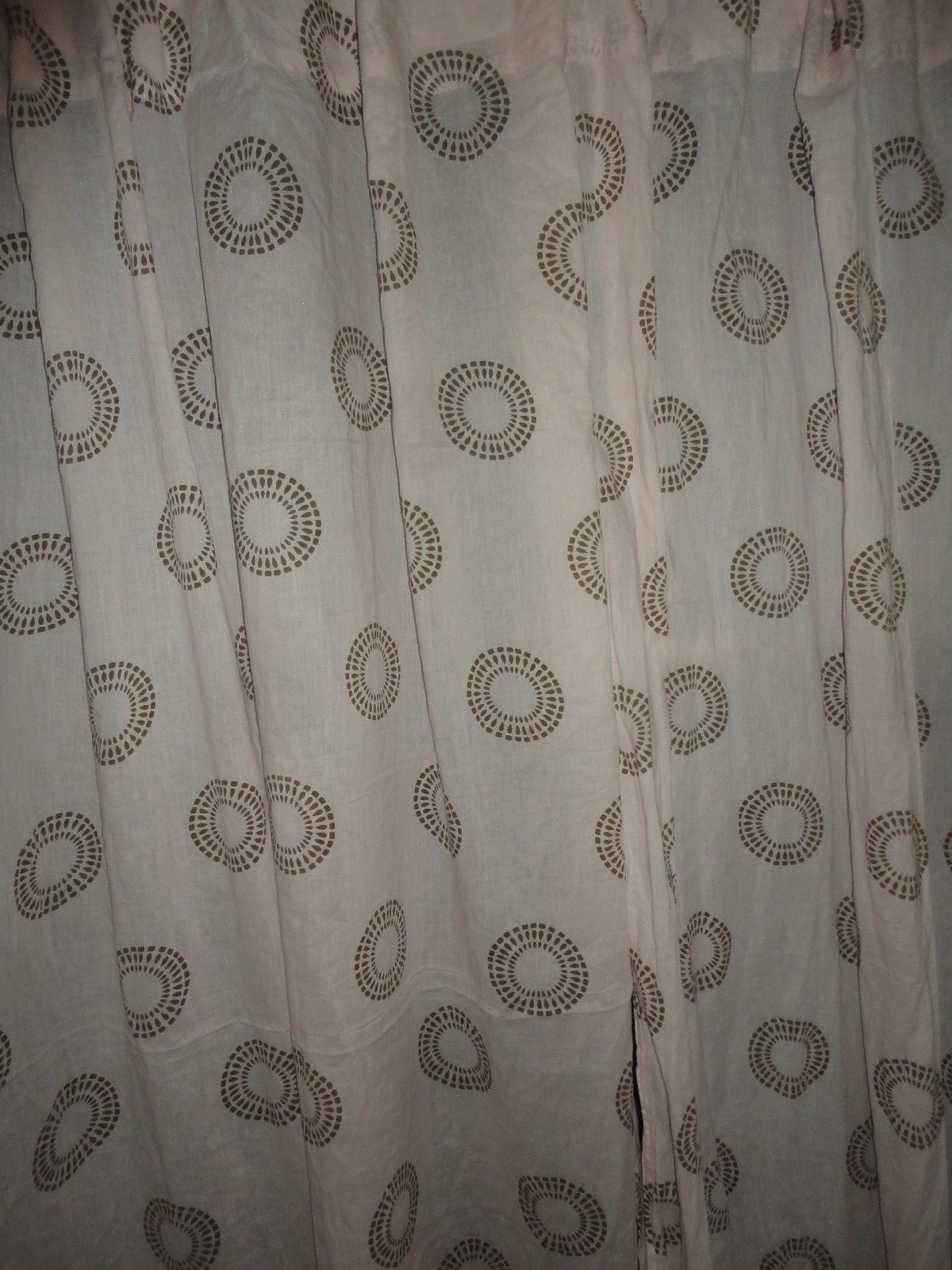 ZIP CODE BOHEMIAN PINK & BROWN MEDALLION VOILE (PAIR) SHORT PANELS 40 X 64