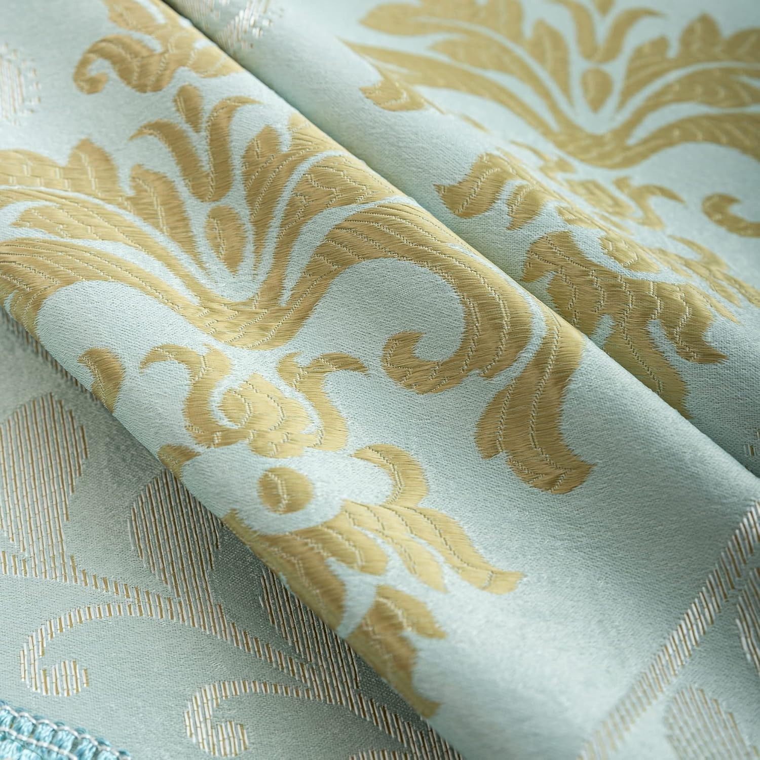 Waterfall Valance for Window – Tassels Valances for Living Room (1 Panel, Aqua,
