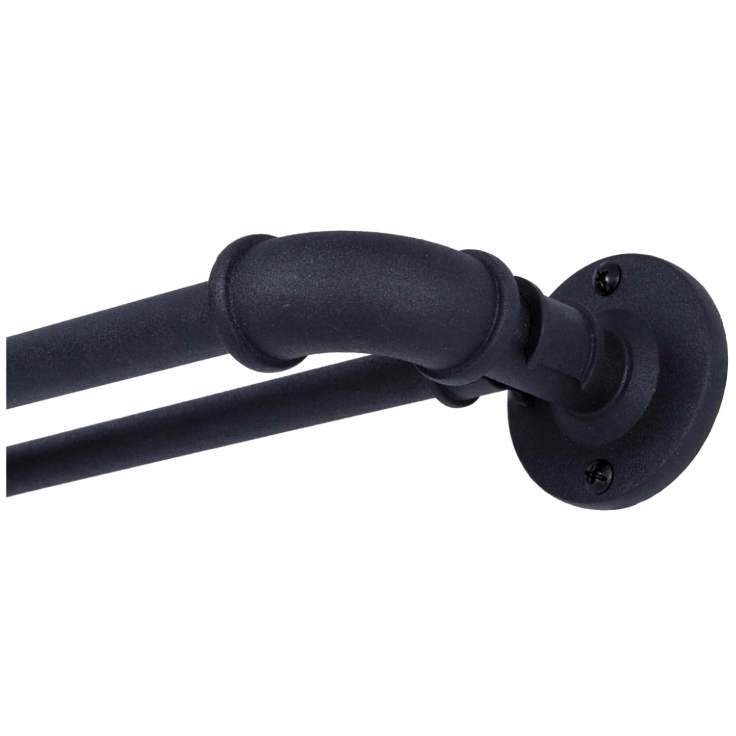 Adjustable 36-66″ Double Curtain Rod, Matte Black