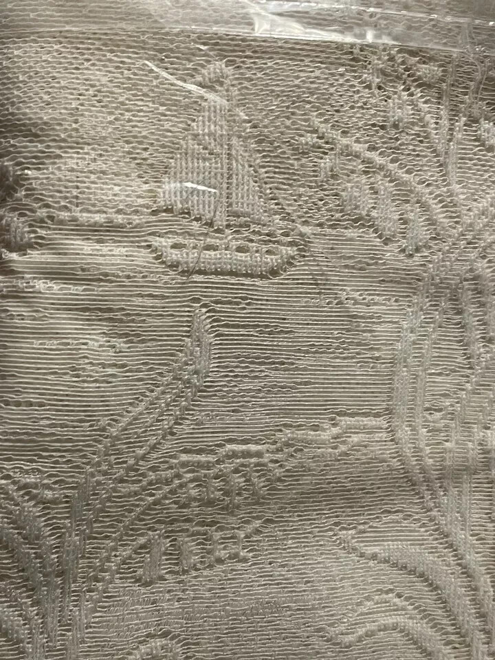 NEW Heritage Lace Coastal Beach Lighthouse Starfish Tier Curtain White NIP 30″L