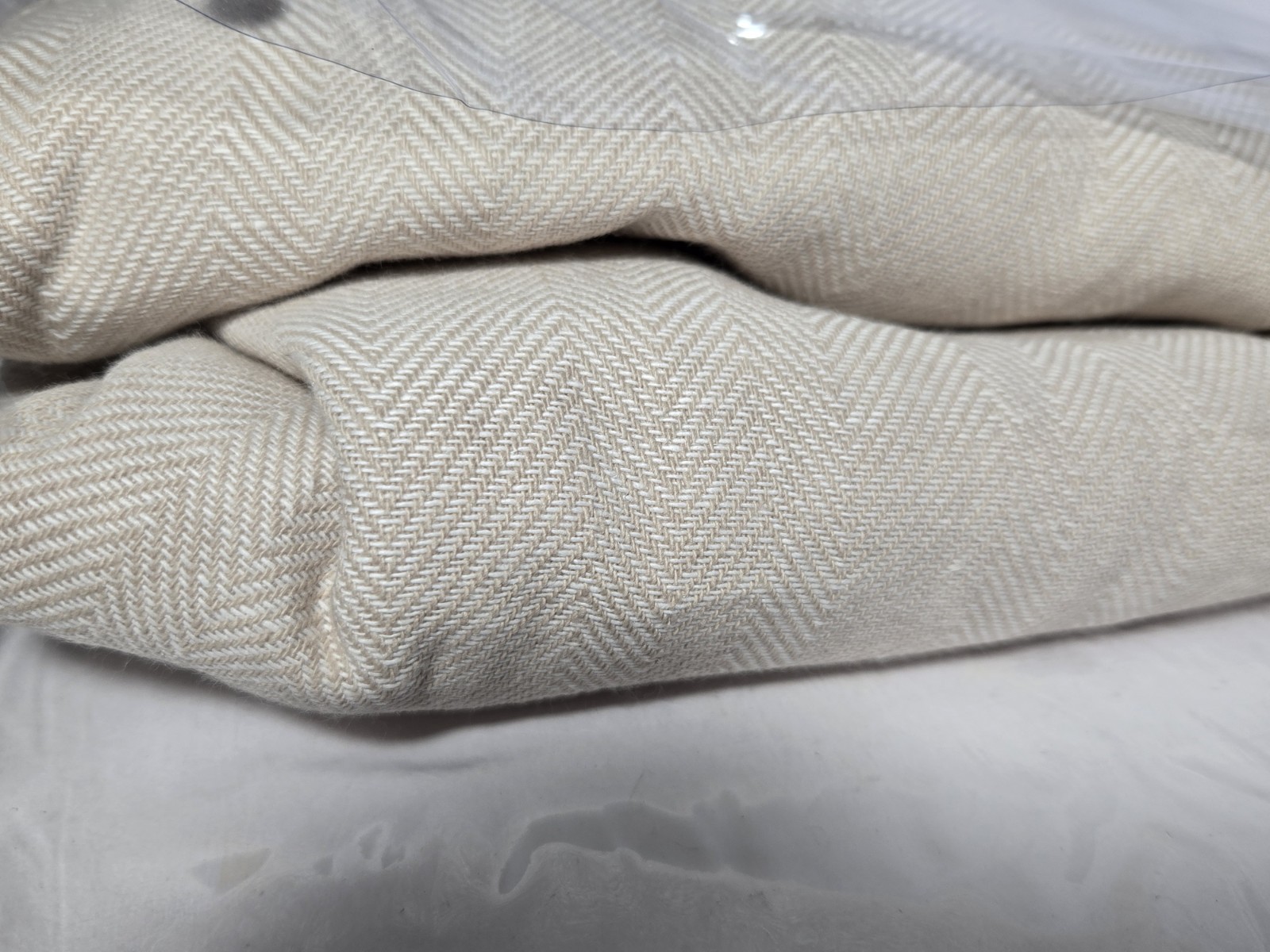 Pottery Barn Stella Herringbone Curtain Linen Flax One Drape Panel 50×108″