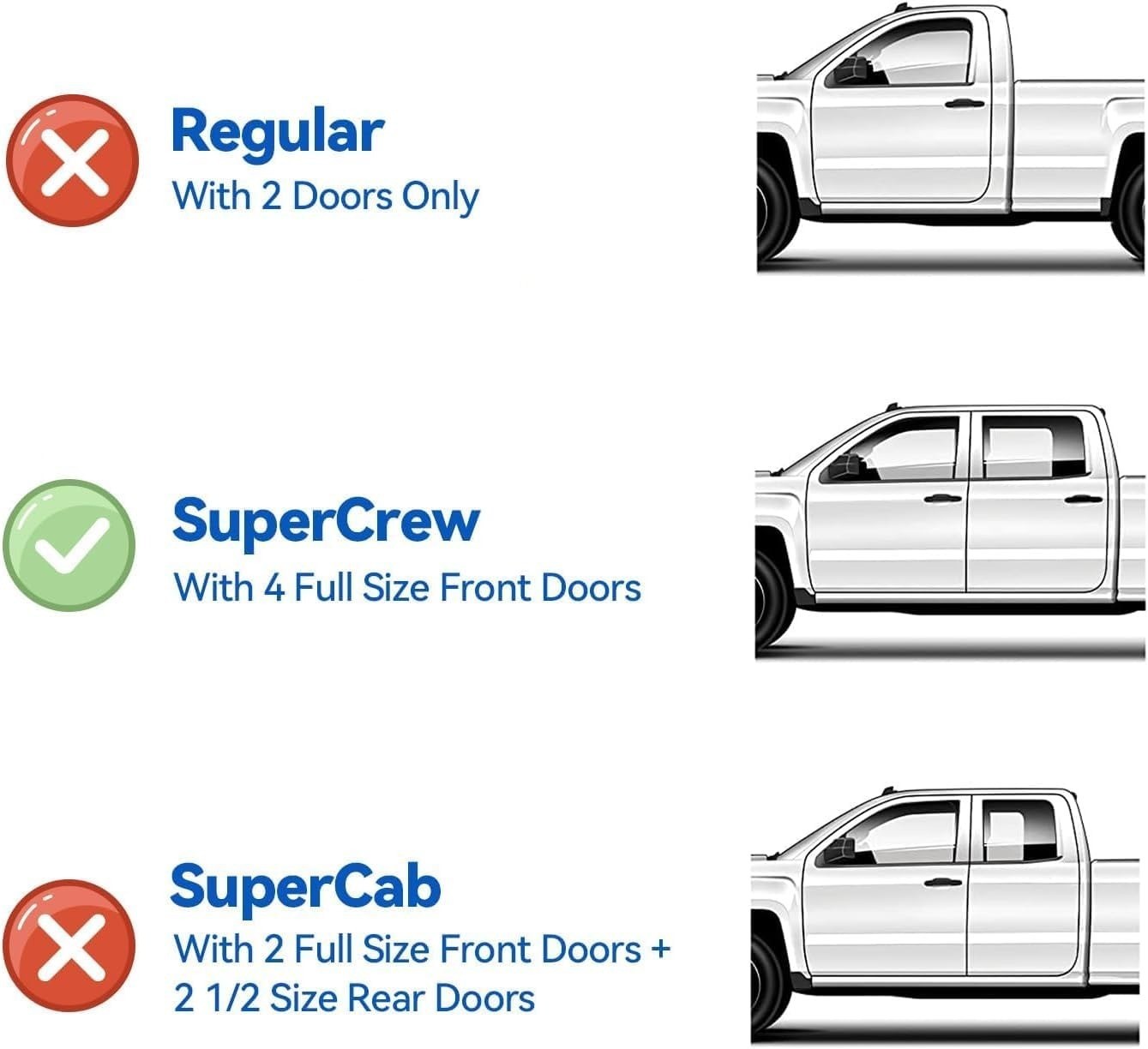 YQAUTEC Window Visors Rain Guards for Ford F150 SuperCrew 2015-2026