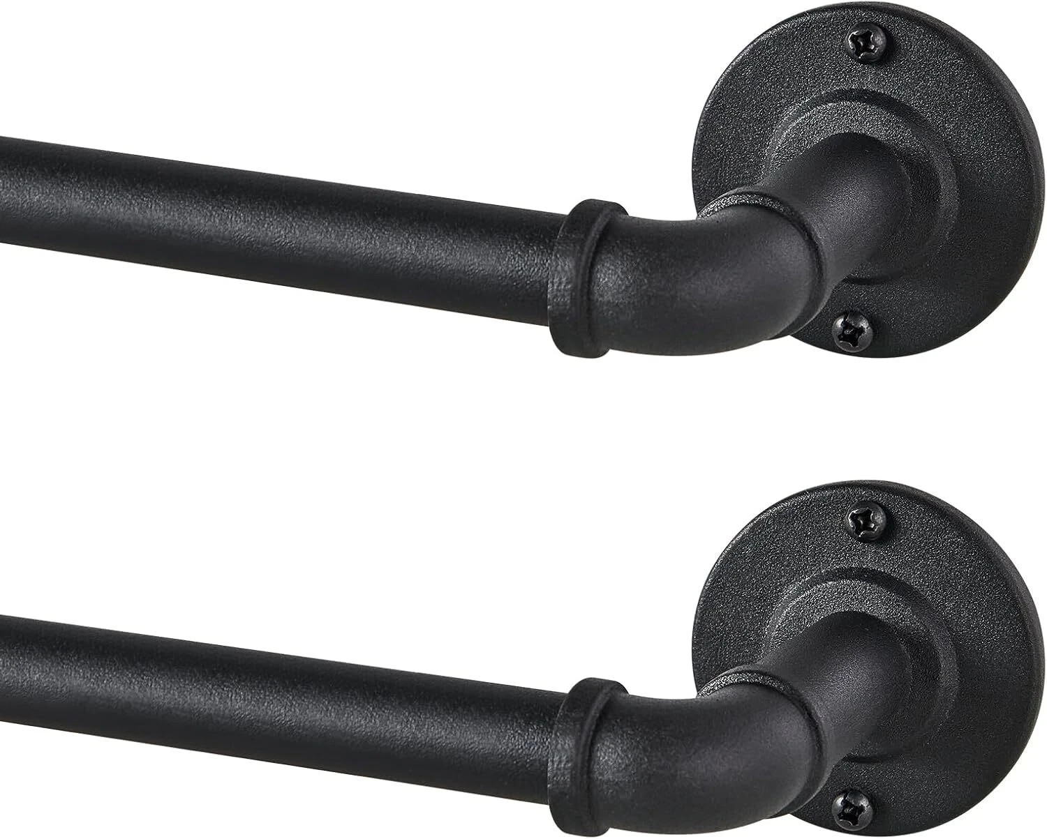 2 Pack Industrial Curtain Rods for Windows 28 to 48 Inches, Blackout Wrap Aro…